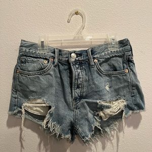 Free People Loving Good Vibrations Denim Shorts